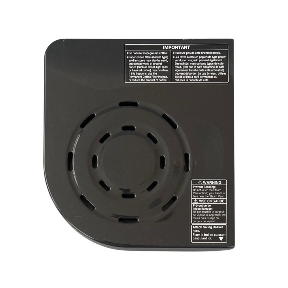 Zojirushi EC-YTC100 EC-YSC100 Coffee Machine Replacement Top Lid Cover Black
